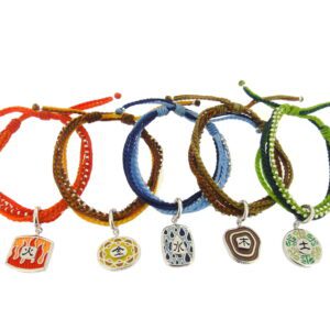 A group of bracelets with different designs on them.