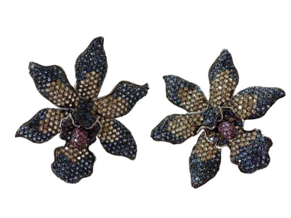 orchid sapphire earring