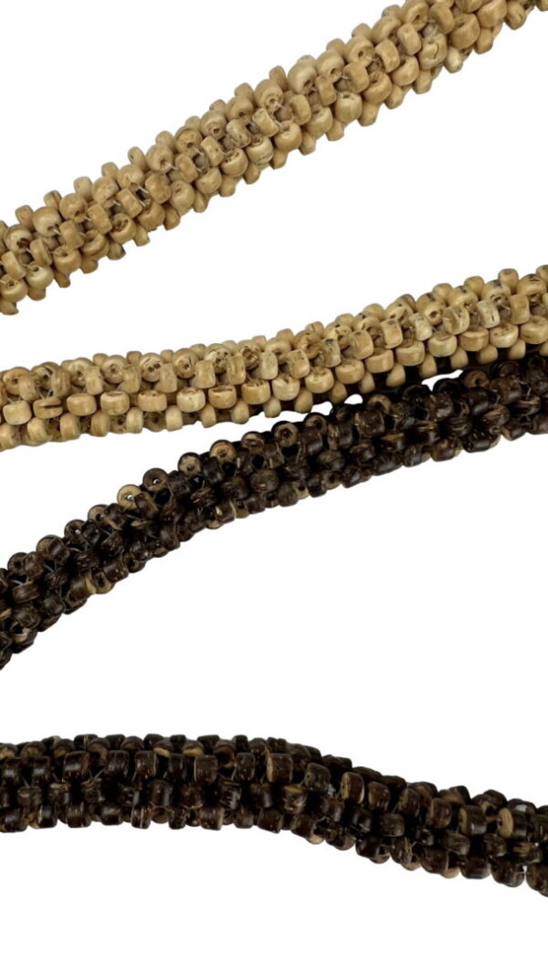 A close up of different colors of beads